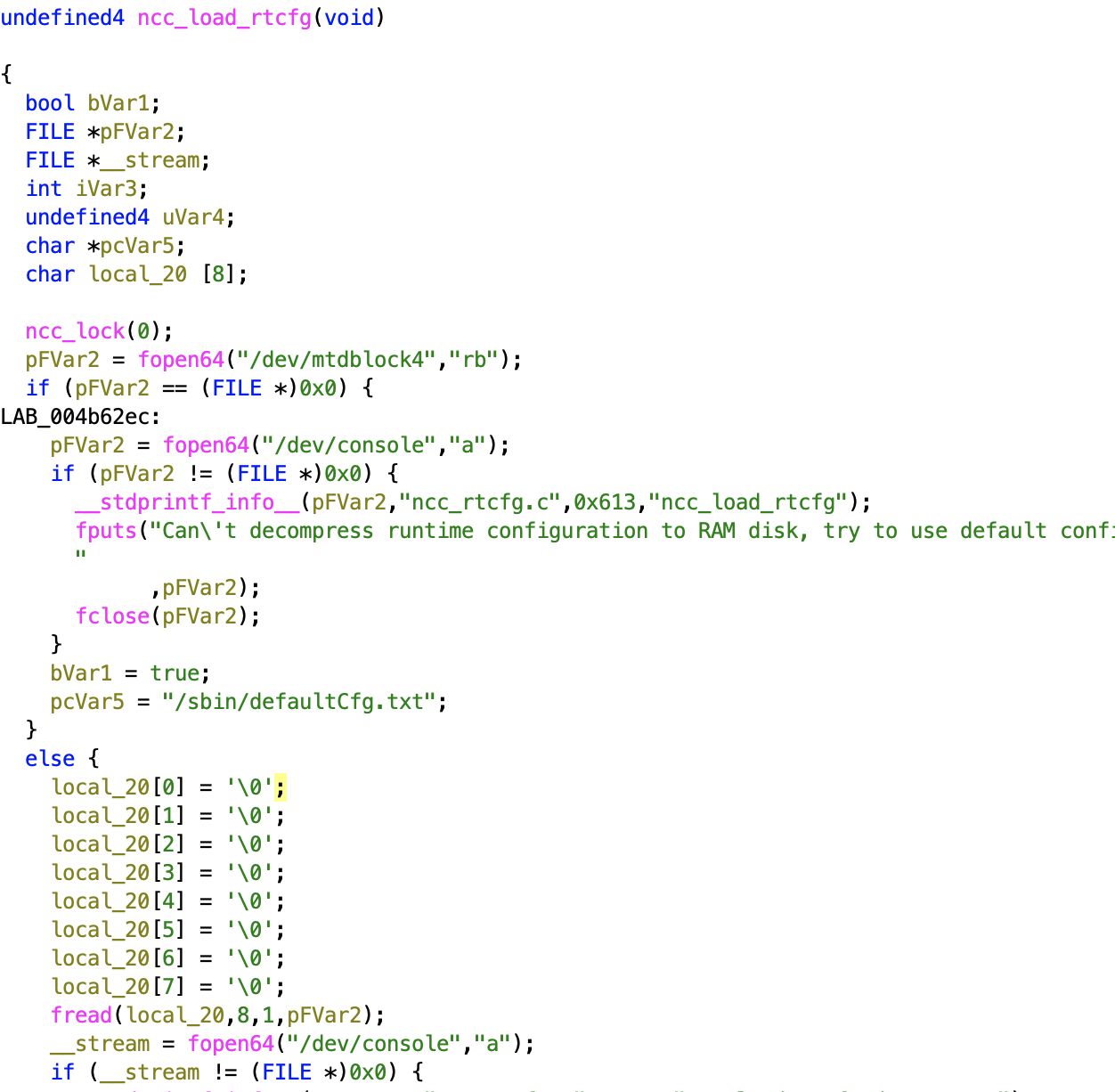 default cfg file load function