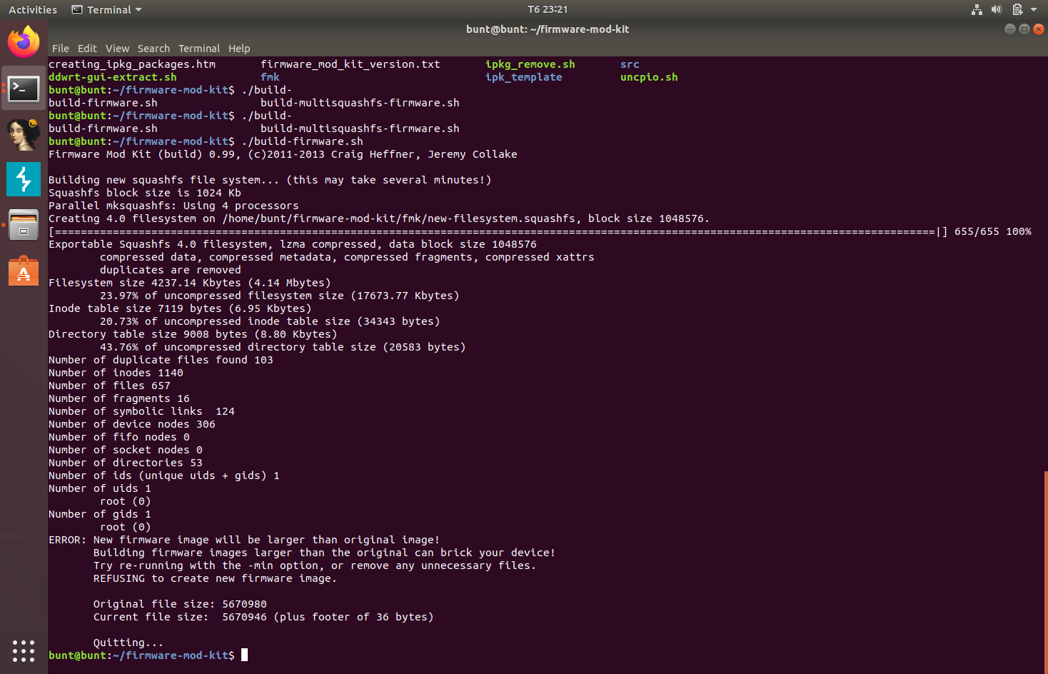 modified firmware building